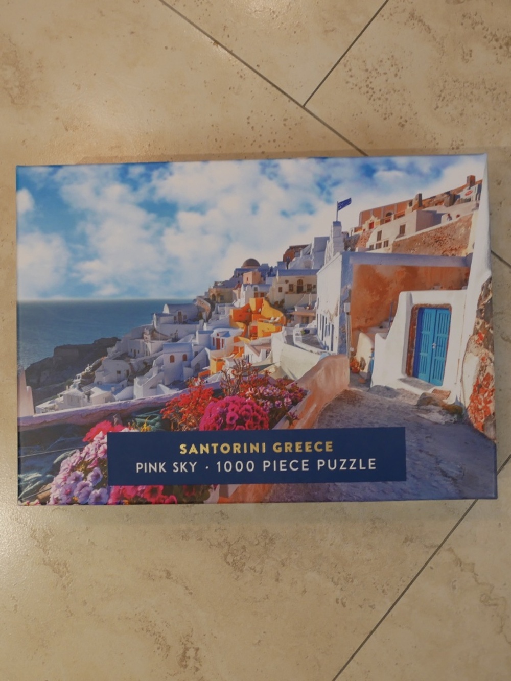 Pink Sky Santorini Greece 1000 Piece Puzzle NIB~